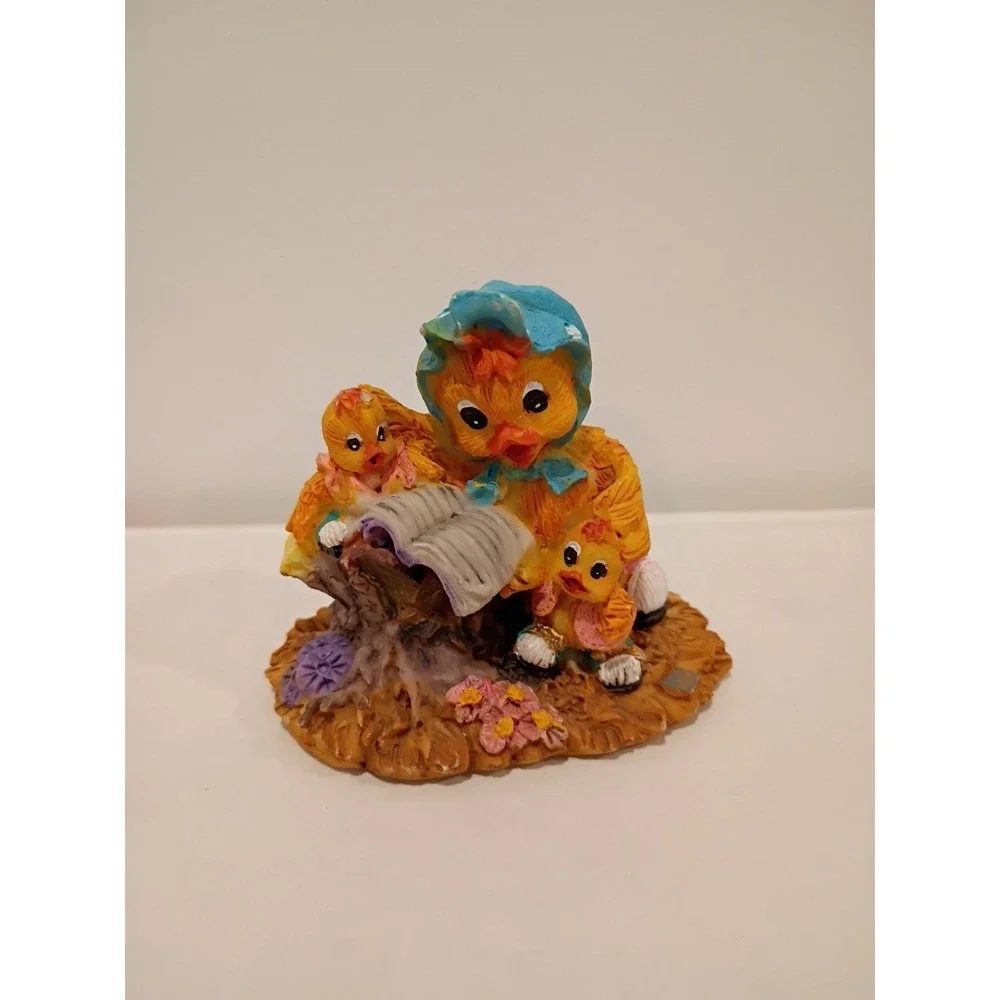 Collectable Mother Chicken Reading to Chicks Figurine